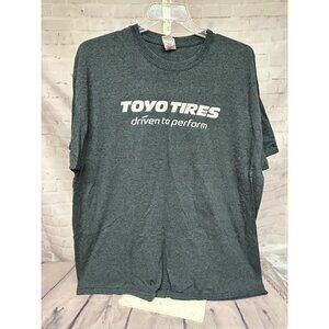 Toyo Tires Graphic T-Shirt Gildan Ultra Cotton Mens Size 2XL Double Sided Gray